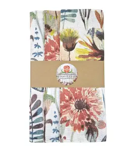 HANDMADE PLACEMATS - FLORAL WATERCOLORS ZEBEDEE 43X29.5 CM SET OF 2