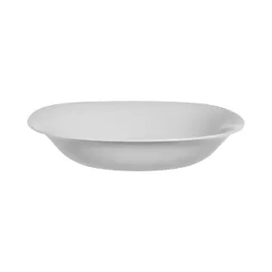 URBNLIVING 21cm Diameter Grey Set of 6 Square Opal Glass Soup Bowls