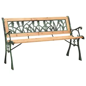 Berkfield Garden Bench 122 cm Cast Iron and Solid Firwood