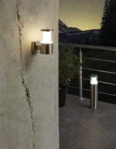 4 PACK IP44 Outdoor Pedestal Light Stainless Steel 3.7W LED Wall Post Lamp