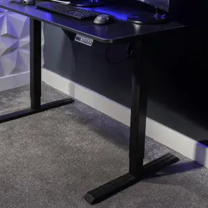 X-Rocker Ascend Height Adjustable Gaming Desk, 120cm Wide - BLACK