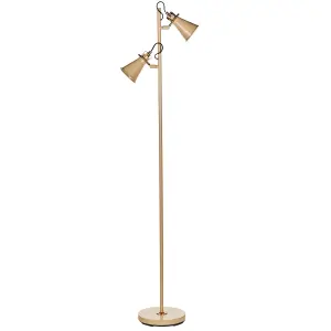 2 Light Metal Floor Lamp Beige MOYOLA