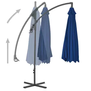 Berkfield Cantilever Umbrella with Steel Pole 250x250 cm Azure