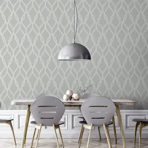 Arthouse Sequin Trellis Grey/Silver Wallpaper