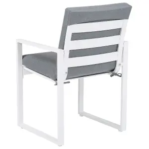 Set of 2 Garden Chairs with Cushions PANCOLE Fabric Grey