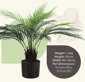 Blooming Artificial - 65cm Faux Dicksonia Dwarf Palm - Fake Indoor Plant Tree