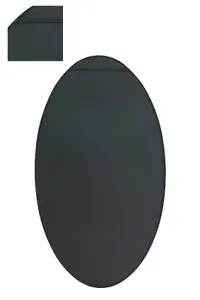 MirrorOutlet The Ovale Black Metal Framed Oval Wall Mirror 200cm x 112cm