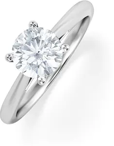 1 Carat Diamond Engagement Ring Elysia Lab Fvs1 18K White Gold