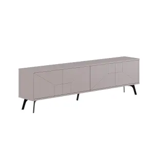 Decortie Dune Modern TV Unit Multimedia Centre with Storage Stylish TV Cabinet 65" TVs Mocha Grey 180cm