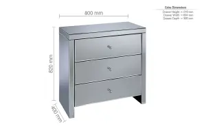 Birlea Seville 3 Drawer Chest Mirrored