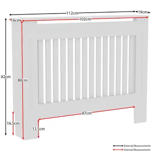 Vida Designs Chelsea Medium White MDF Radiator Cover