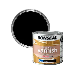 Ronseal Ebony Satin Skirting Wood varnish, 250ml