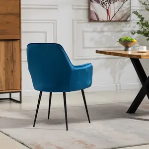 Carrara Velvet Dining Chairs - Set of 2 - Blue