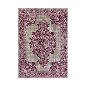 Origins Saville Grey / Raspberry Rug 67 X 200