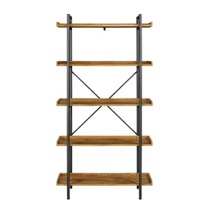 Jessica 92cm W Steel Etagere Bookcase Barnwood