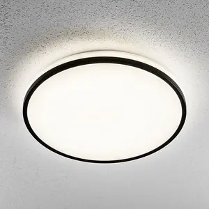 CGC Tula Black Trim LED Surface Mount Ceiling Light Bulkhead IP44 White Opal 4000k