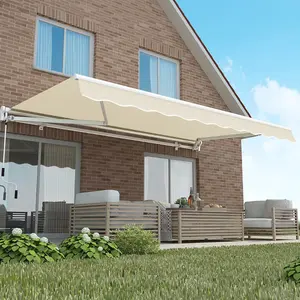 Primrose Awnings 3.0m x 2.5m Retractable Manual Sand Awning Outdoor Patio Canopy