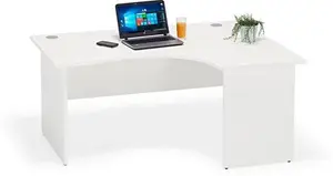 White Curved Executive Panel Leg Office Desk | Left Hand 1800mm Wide Curved Desk White