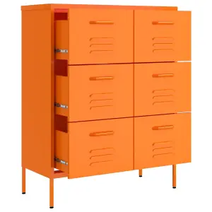 Berkfield Drawer Cabinet Orange 80x35x101.5 cm Steel