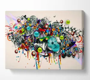 Flower Bubbles Canvas Print Wall Art - Medium 20 x 32 Inches