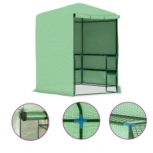 Berkfield Greenhouse with Shelves Steel 227x223 cm