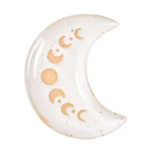 Something Different Moon Phases Ceramic Trinket Dish White (12cm)