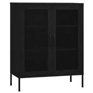 Berkfield Storage Cabinet Black 80x35x101.5 cm Steel