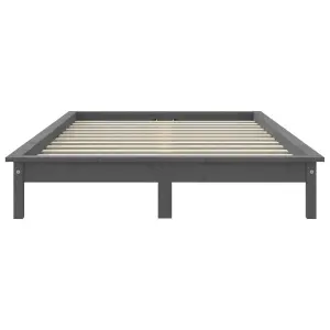 Berkfield Bed Frame Grey 160x200 cm Solid Wood Pine