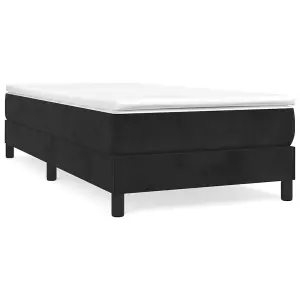 Berkfield Box Spring Bed Frame Black 90x190 cm 3FT Single Velvet