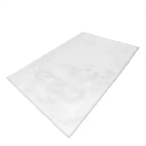 Faux Rabbit Fur Soft Silky White Premium Rug - 80cm X 150cm