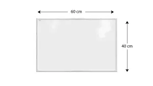 ALLboards Whiteboard dry erase magnetic surface, white wooden frame 60x40 cm