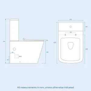 Nes Home 500mm Basin Vanity & Rimless Close Coupled Modern Toilet White