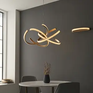 Satin Gold Wall Light Fitting - Warm White LED Tape Module - Reflective Diffuser