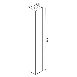 Ethos Innovo Matt tuscan red Standard Wall corner post, (W)34mm (L)715mm