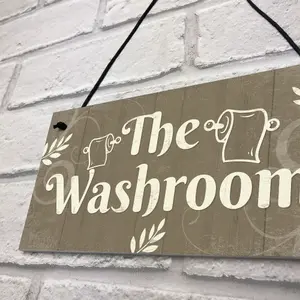 Red Ocean The Washroom Shabby Chic Novelty Bathroom Toilet Signs And Plaques Sign For Door Bathroom Decor