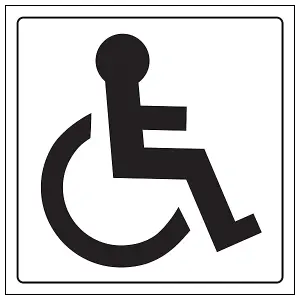 Disabled Toilet - General Door Sign - Rigid Plastic - 200x200mm (x3)