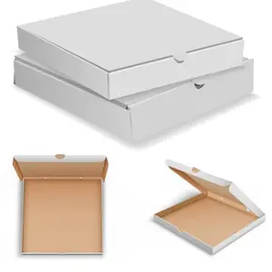 25 x 16" Pizza Boxes Plain White Postal Box Takeaway Style Boxes