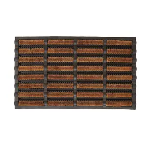 Charles Bentley 29.5" Natural Coir and Rubber Boot Scraper Door Mat 45x75cm