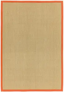 Modern Rug, Plain Rug for Bedroom, & Living Room, Bordered Rug, 4mm Thick Anti-Slip Natural Orange Rug-120cm X 180cm