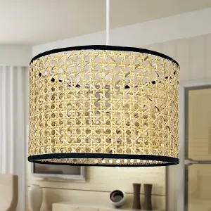 First Choice Lighting Kona Natural Rattan 25 cm Easy Fit Pendant Shades