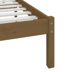 Berkfield Bed Frame Honey Brown Solid Wood Pine 120x200 cm