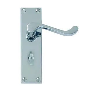 Intelligent Hardware - Internal Door Handle - Victorian Heavy Scroll - Lever on Backplate - Lever Bathroom Furniture -  Chrome