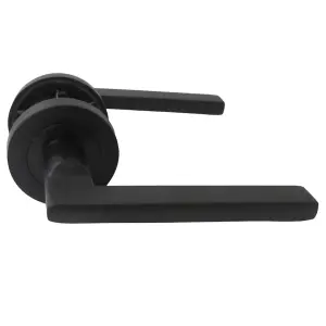 UNO Door Handle Modern Matt Black Lever on Rose Internal Latch Internal Doors Handles