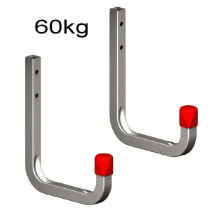 2 x 115mm Storage Wall Hooks 60kg Galvanised Steel, Garages, Sheds Ladders & Tools