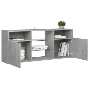 Berkfield TV Cabinet with LED Lights Concrete Grey 120x30x50 cm