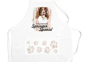 Purely Home Springer Spaniel Apron - Novelty Kitchen Gift for Dog Lovers