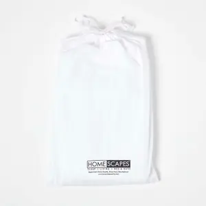 Homescapes White Cotton Stripe Fitted Cot Sheets 330 Thread Count, 2 Pack