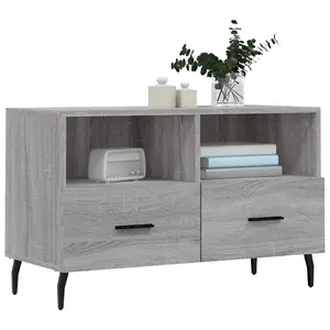 Berkfield TV Cabinet Grey Sonoma 80x36x50 cm Engineered Wood