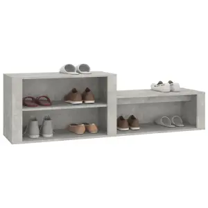 Shoe Cabinet Concrete Grey 150x35x45 cm Engineered Wood