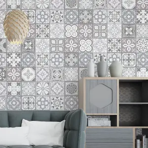 Walplus Grey Paradise Mediterrranean Combo Tile Stickers